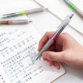 DUNBONG 0.5mm Fine Point, Black ink gel pens, Retractable Gel Pens, Quick Drying, Writing Drawing, Box of 6 Pens