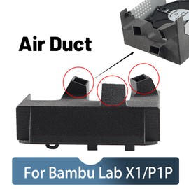 JUUPINE Fan duct is suitable for Bambulab P1S/P1P/X1C/X1E 3D printers, hot end print head fan duct, strengthen airflow, accelerate the cooling of printed parts, and improve printing efficiency