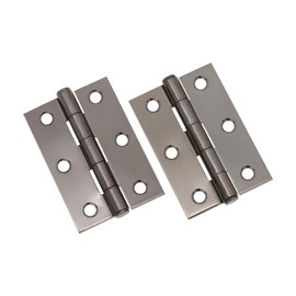 Infinity Decor 75mm (3Inch) Black Nickel Butt Hinges Pair – Cupboard Cabinet Steel Hing for Interior and Exterior Wooden Doors