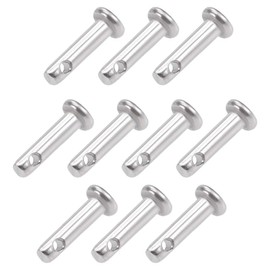 sourcing map Single Hole Clevis Pins - 3mm X 12mm Flat Head 304 Stainless Steel Link Hinge Pin 10Pcs