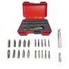 22-Piece Screw Extractor Set with Sliding Thread Bits, Plastic Storage