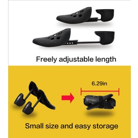 DJRF JJ Adjustable Length Plastic Shoe Tree Men women Travel Shoe Trees for Sneakers Stretcher Shaper (Men pack of 2)