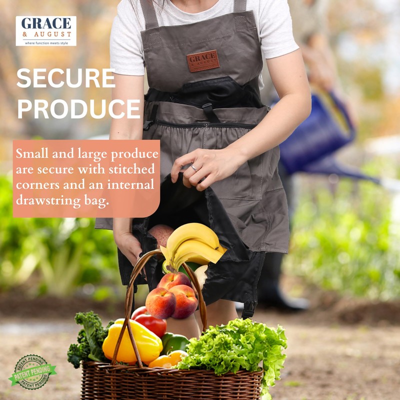 Grace and August Gardening Apron with Pockets for Women &