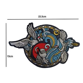 Crane Patch, Iron, Embroidered, Stylish, Applique, Nursery School, Kindergarten, Biker Jacket, etc. Easy to Use
