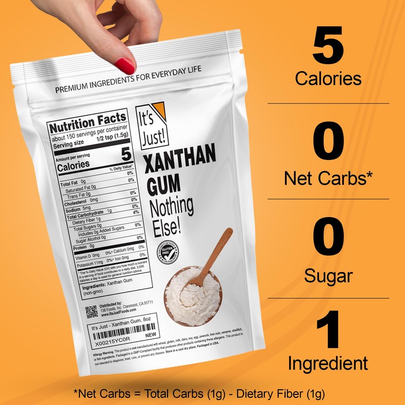 It's Just - Xanthan Gum, 8oz, Batch Tested Gluten Free,