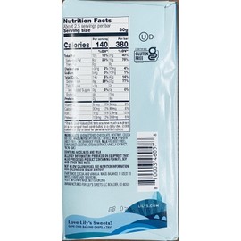 Lily's LILYS HAZELNUT Milk Chocolate Style STEVIA SWEETENED 40% Cocoa 2.8 oz