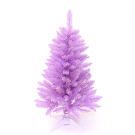 Small Christmas Tree 3FT Artificial Desktop Xmas Tree for Holiday Decor 160 Branch Tips,Purple