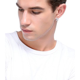 Kakonia 12Pairs Mens Earrings Stainless Steel Earrings For Men CZ Stud Earring Tiny Ball Stud Earrings Silver Cartilage Earrings Endless Hoop Men's Earrings