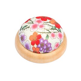 JFFX Pin Cushion Wooden Base Round Needle Pincushions Needles Holder for Sewing (Color #5)