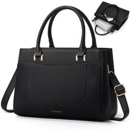RAINSMORE Handbag Women's Medium Size Bag Women's Leather Women's Handbags Small Shoulder Bags Waterproof Shoulder Bag Handbag for Women Black