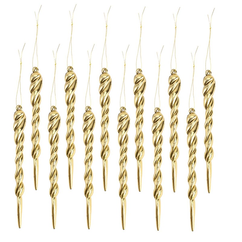 PRETYZOOM 12Pcs Christmas Tree Icicle Twist Icicle Ornament 13cm Xmas