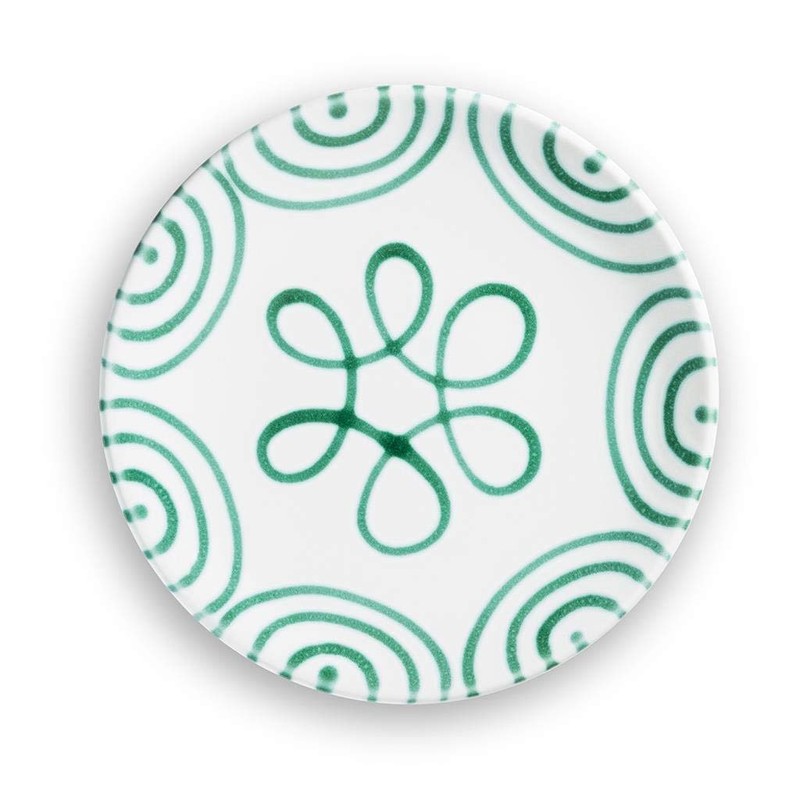 Gmundner 0100TDCU20 Dessert Plate Green-Flamed 20 cm Diameter Ceramic