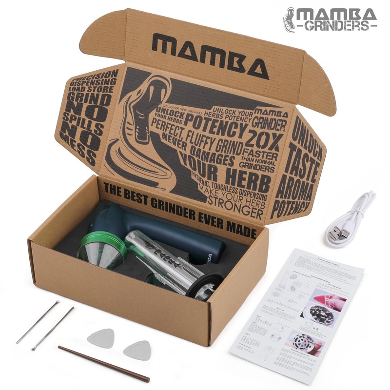 Mamba Loader XL 2g Gray USB Electric Herb Grinder. Small