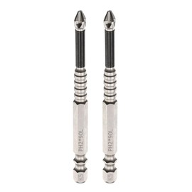 HARFINGTON 2pcs Impact Phillips Screwdriver Bit PH2 (#2) Anti Slip Tip 1/4" Hex Shank 3.5" (90mm) Long Magnetic Cross Screw Driver Industrial Power Drill Bits for Remove Fastening Screws