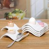 ChasBete Egg Cups Set of 4, Ceramic Egg Holder+ Boiled