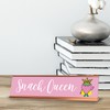 Snack Queen, Strawberry Gold Frame, Desk Sign (2x8“)