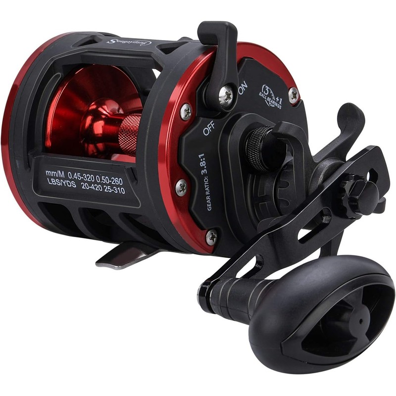 Sougayilang Trolling Reel Level Wind Conventional Reel Graphite Body Fishing