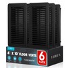 VOISEN Floor Register 4x10, 6 Pack Black Floor Vent Covers,