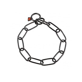Herm Sprenger Heavy Very Long Link Fur Saver Collar 4mm Black Stainless Steel. Guaranteed Not To Rust!! (63 cm / 24.8 Inches)