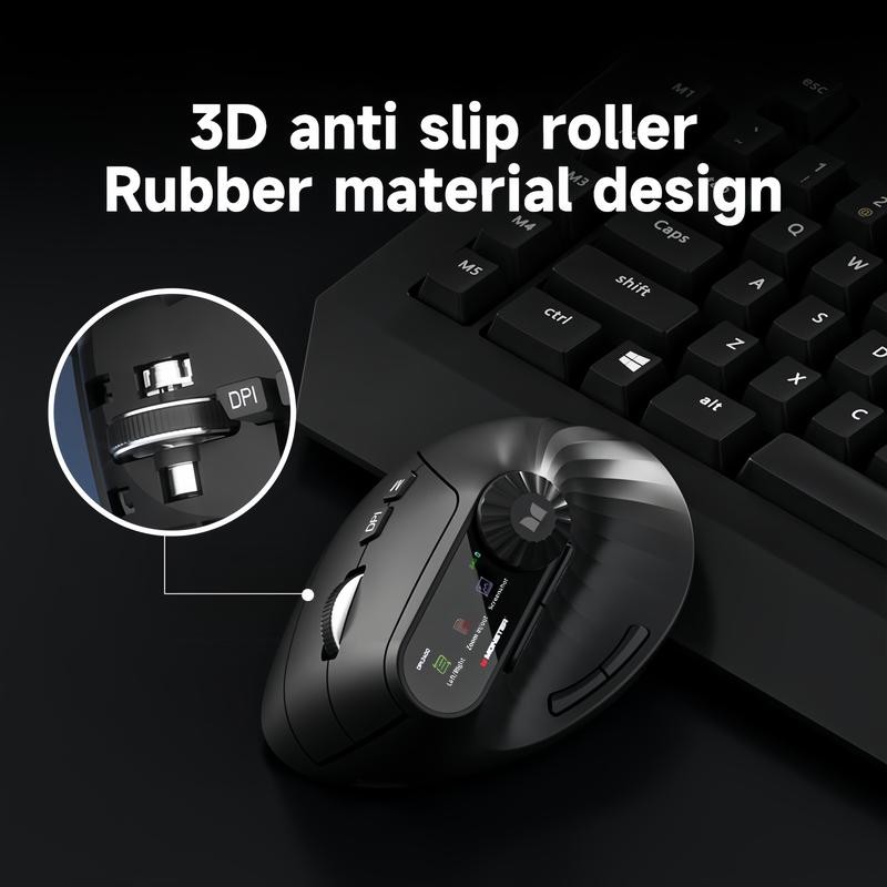 Monster-M2 MAX Version Bluetooth Wireless Mouse Ergonomic Vertical Vertical Mouse