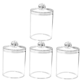 STOBAZA 4pcs Acrylic Storage Box Set Covered Cosmetic Containers for Bathroom Organization for Skincare and Jewelry