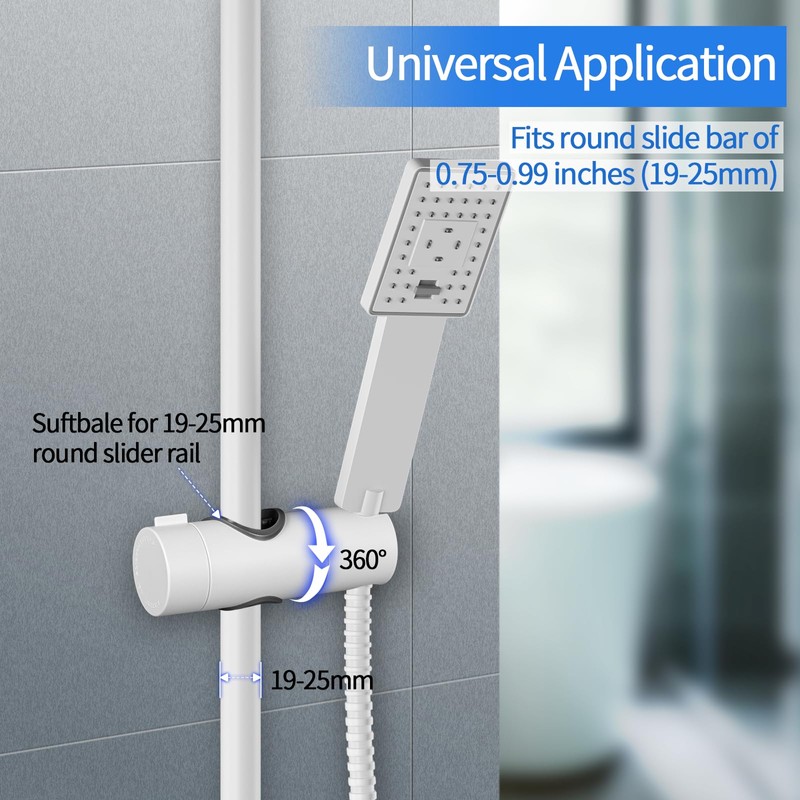 Shower Head Holders, Joyoldelf 19-25 MM Adjustable Shower Holder Bracket