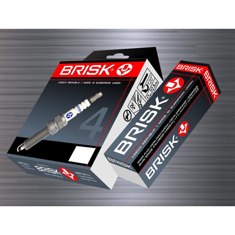 BRISK Extra DR15TC-1 1328 Spark Plugs, Pack of 4, Pack