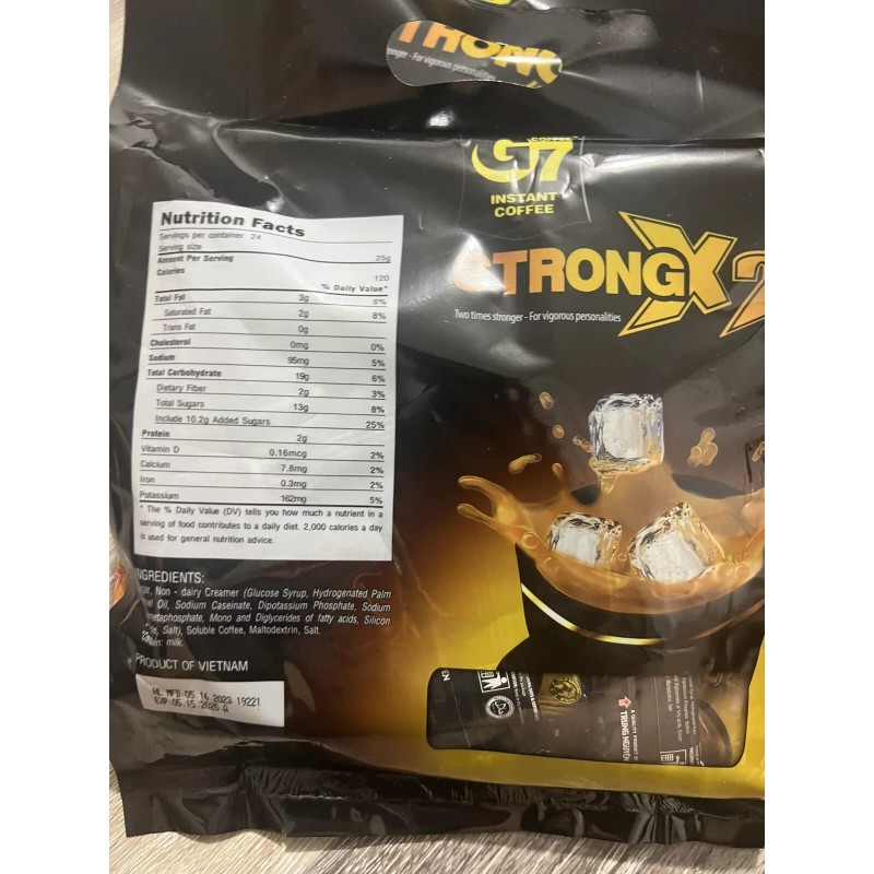 Trung Nguyen G7 instant 3in1 strong x2 coffee 24 sticks