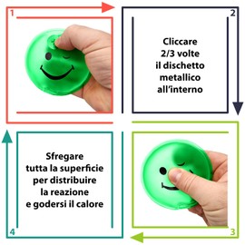 Pack of 2 Hand Warmers, Pocket Warmers, Reusable, PVC Hand Warmers for Cold Days, Hiking, Outdoor Evenings in Autumn and Winter (SMILE Green)