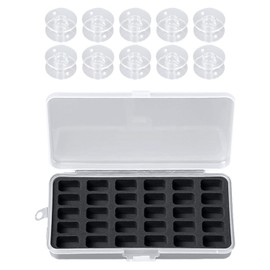 CQQNIU 1 Piece Bobbin Case And 10 Pieces Clear Bobbin, Sewing Machine Accessories, Plastic Bobbin Case, Sewing Machine Bobbin