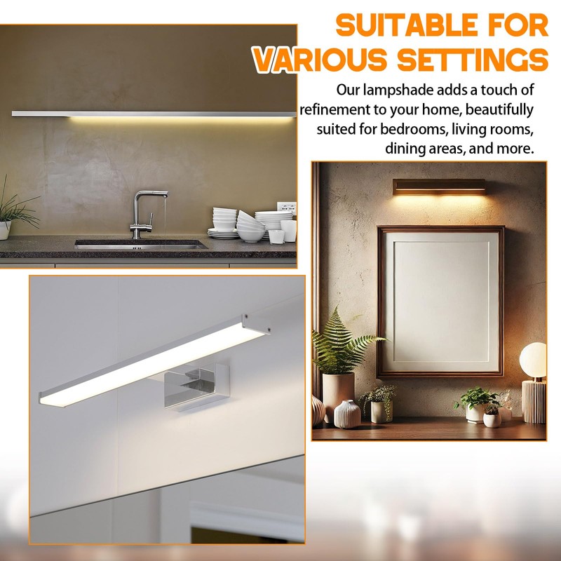 Retisee 2 Pcs 24" Under Cabinet Light Cover Replacement White