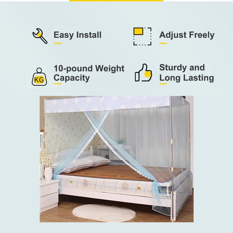 RAREFTI Canopy Bed Frame Full Queen King Size Adjustable Bed