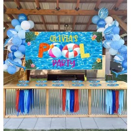 MaitianGuyou 40 Count Pool Party Tableware Plates 7 Inch Beach Theme Dessert Plates Decoration for Hawaiian Summer Luau Pool Happy Birthday Party Decorations