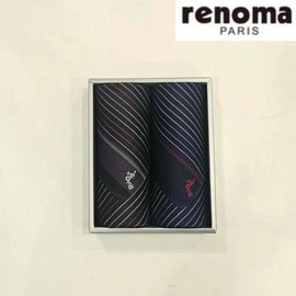 Renoma 대구백화점 레노마남녀2매 선염 손수건 세트(RDA04번) Daegu Department Store Renoma Unisex Two-Piece Yarn-Dyed Handkerchief Set (Model RDA04)