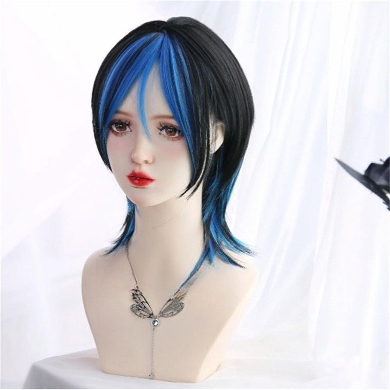 Wig, Wig, Wolf Cut, Layer, Beautiful Man, Harajuku, Two-tone, Cyberpunk,