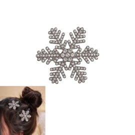 FineGood Hair Clip, Snow Flower, Approx. 1.9 inches (4.7 cm), One-Word Hairpin, Snow Chip Hairpin, Gentle and Cute for Women, Adult Costume, Birthday, Wedding, Party, Anniversary Gift (1 Piece)