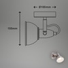 Briloner Leuchten 2049-012 Wall Spotlight with Rotating and Swivelling Spotlight