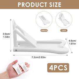 4 Pcs Sliding Door Lock for Child Safety, For Sliding Windows & Door Wardrobes Closets Showers Kitchen Door Sliding Glass Slide Locks Closets and Cabinets, Sticky Version Easy to Install Prevents Pets & Kids from Opening the Door