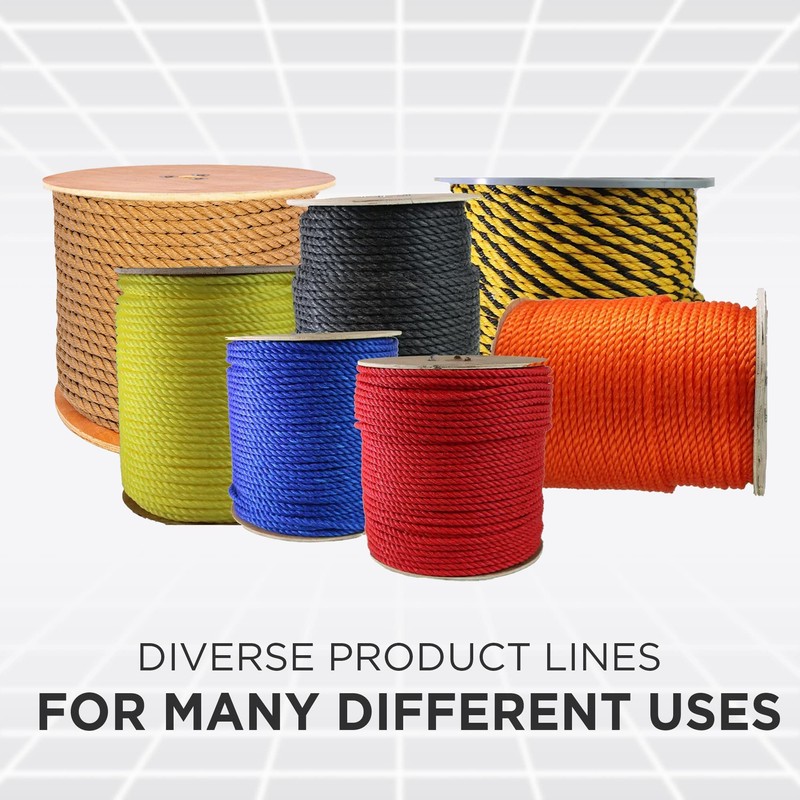 ATERET Twisted 3-Strand Black Polypropylene Rope Monofilament I 5/16" x