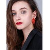 GPASTG Elegant Bohemian Large Metal Double Flower Matt Earring Chic