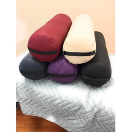 Fluffy Massage Bolster Pillow by NRG - 8"W x 26"L Full Round Massage/Spa Table Bolster with Carrying Strap - Supports Neck, Knees or Ankles - PVC Free Vinyl Upholstery - CFC Free Foam - Color: Purple
