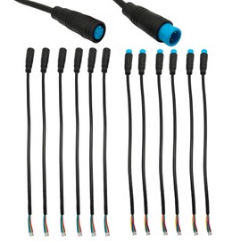 daier 6 Pairs 4 Pin Connector Ebike Waterproof Extension Cable,Female & Male Plug Wire for Electric Bicycle Light, Throttle, Ebrake, DIY Bike Projects