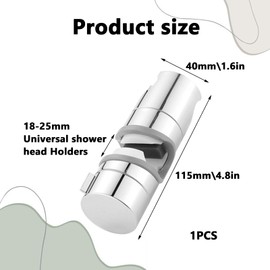 Shower Head Holder, 18-25 mm Adjustable Shower Head Holder, Detachable Shower Head Holder Replacement for Bathroom Shower Head Holders, Chrome Plated