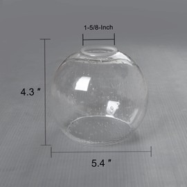 Anmire Clear Seeded Glass Globe Lamp Shades Replacement Lampshade Cover with 1-5/8-inch for Wall Sconce Pendant Lighting G0091