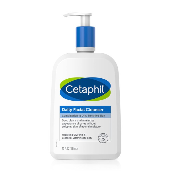 Cetaphil Face Wash, Daily Facial Cleanser for Sensitive, Combination to
