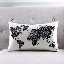 Modern Homes Black and White Throw Pillow Covers 16x16 inches; 100% Cotton Cushion Covers and Sham Set for sofa, bed 16 x 16 (Pack of 6)