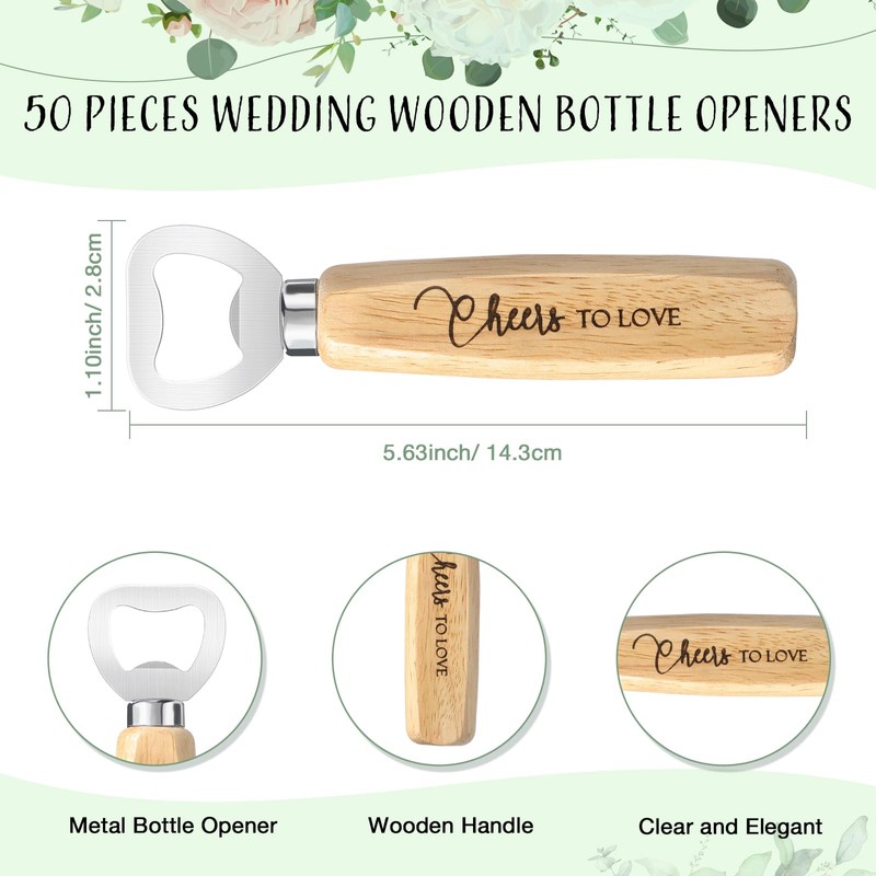 Dandat 50 Sets Wedding Favors for Guests Bulk Bottle Opener