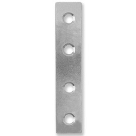 Bulk Hardware BH00221 Straight Silver Tone Repair Plate, 5", Pack of 12, 5", 12 Piece