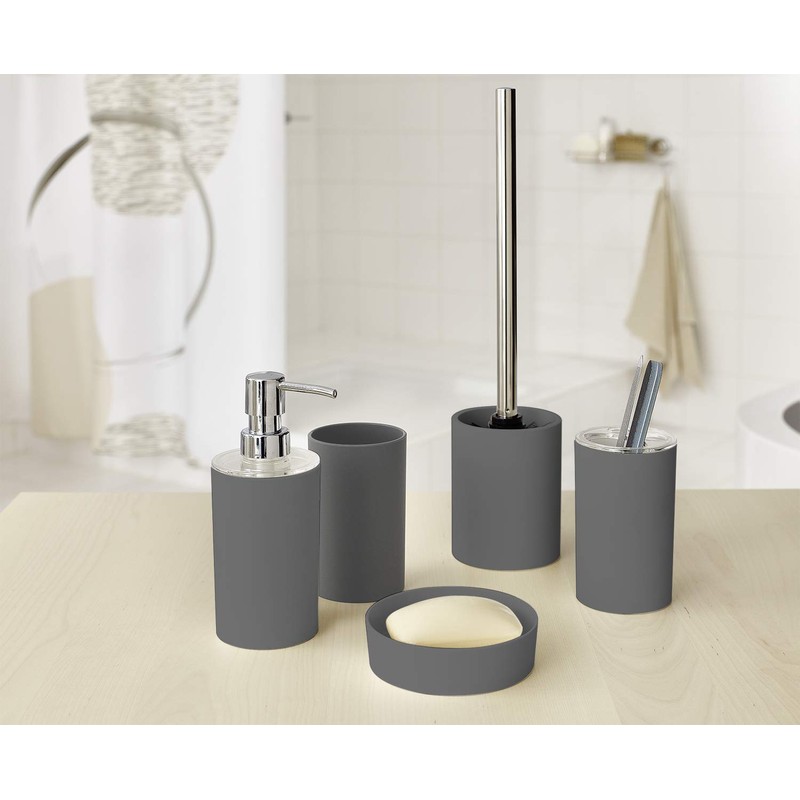 Ridder Touch Soap Dispenser, Poly Resin, Anthracite, 6.7 x 6.7