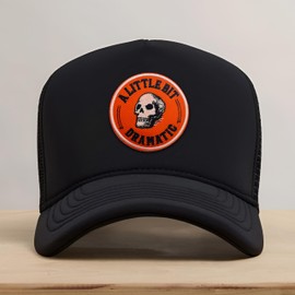 A Little Bit Dramatic Patch 3 Inches Iron On/Sew On Embroidered Applique Patch for Clothes Backpacks Hats Funny Skull Mental Health Humor Drama DIY Accessories Gifts for Mom Dad Friends Coworkers